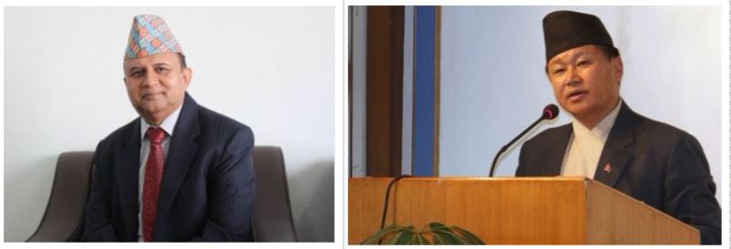 शंकर पोखरेल र शेरधन राईले मुख्यमन्त्रीको सपथ लिँदै