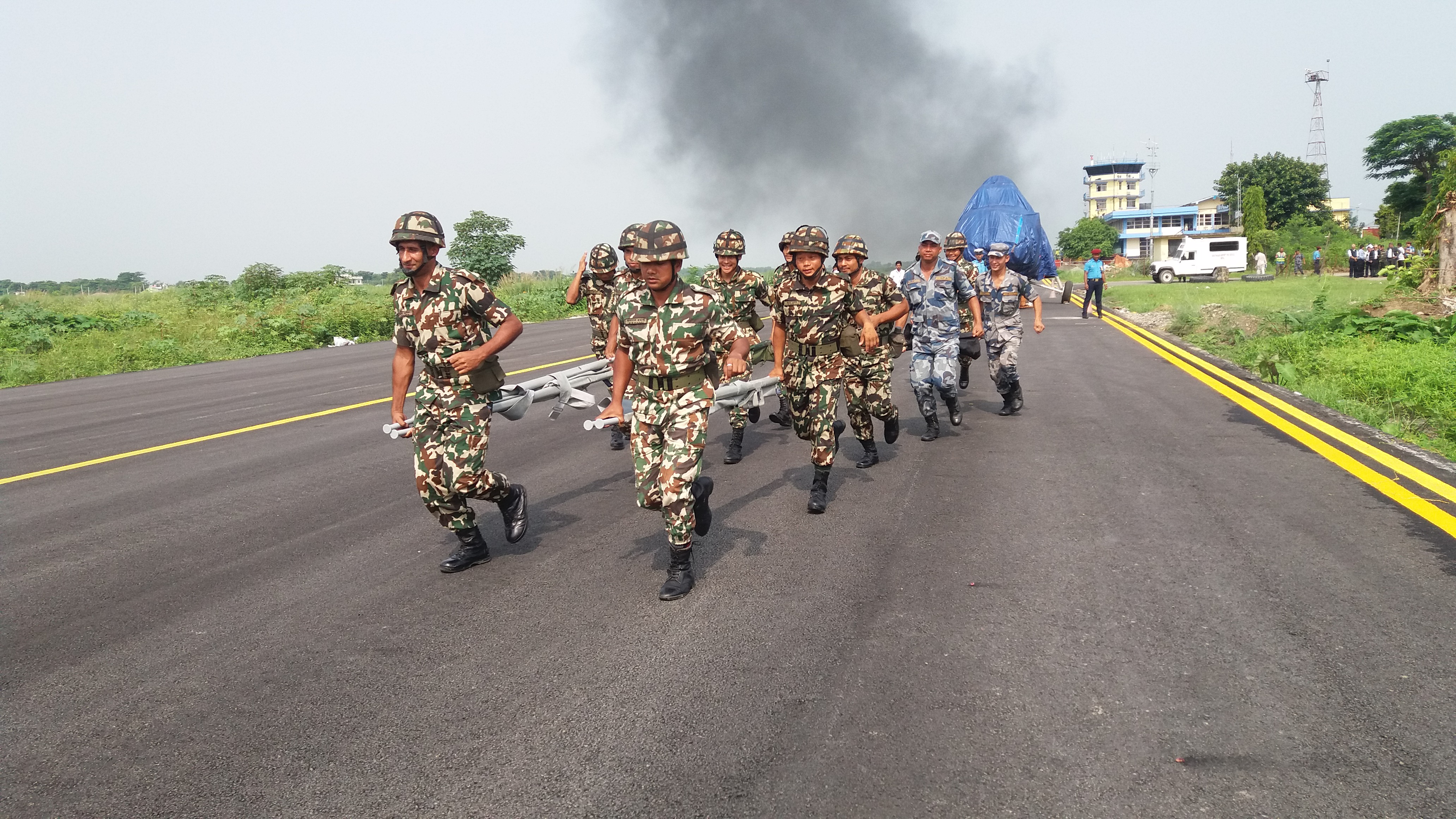 विराटनगरमा विमान दुर्घटनाको पूर्व अभ्यास यसरी गरियो ( फोटो फिचरसहित)