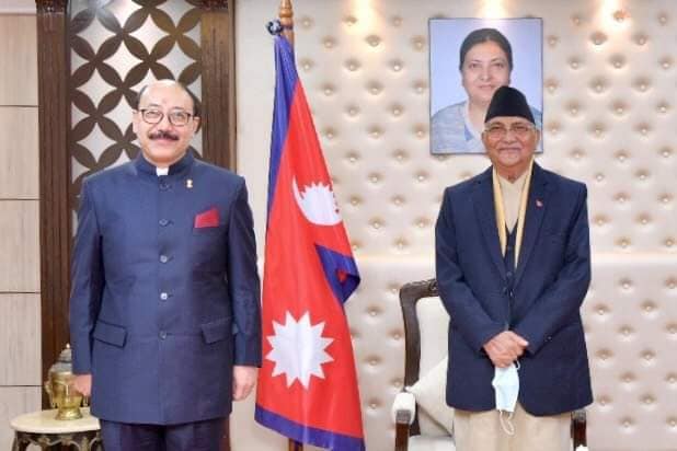 प्रधानमन्त्रीसँग भारतीय विदेश सचिवको शिष्टाचार भेट