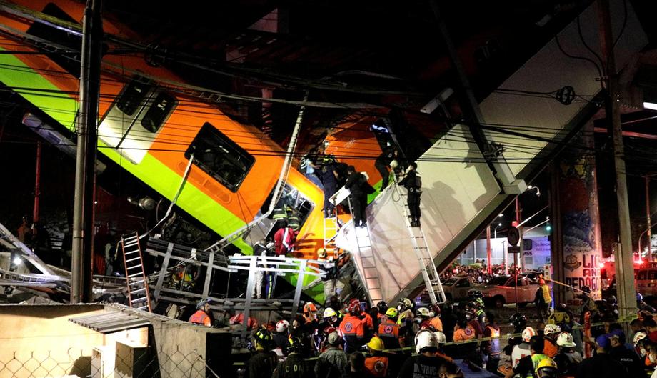 मेक्सिकोमा ओभरपास भत्किएर मेट्रो ट्रेन सडकमा खस्दा १५ जनाको मृत्यु, ७० घाइते