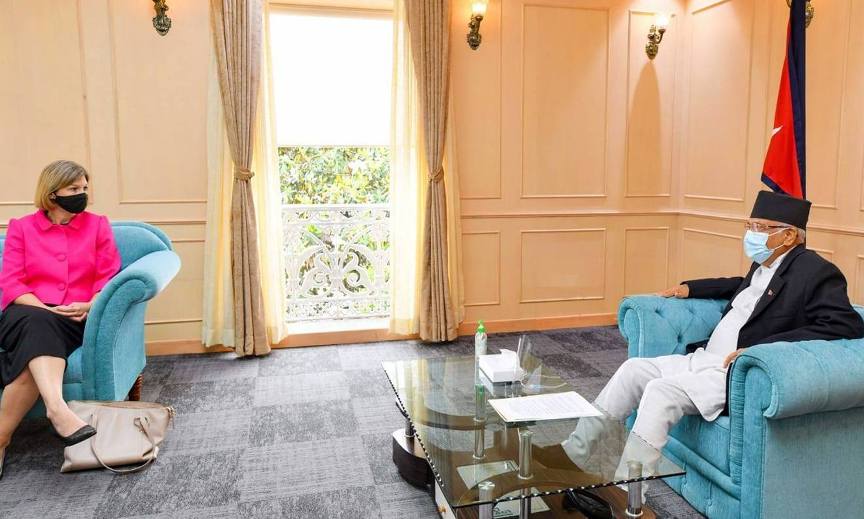 प्रधानमन्त्री ओली र बेलायती राजदूतबीच भेटवार्ता