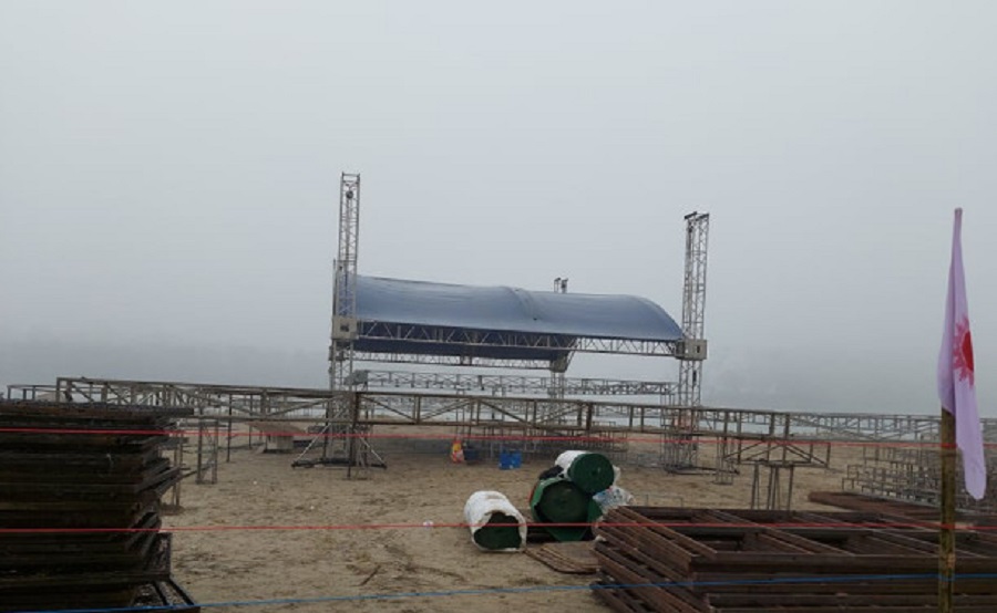 एमाले महाधिवेशन : उद्घाटन स्थलमा मञ्च निर्माण धमाधम