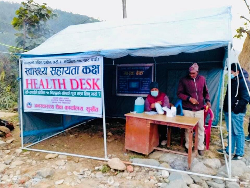 कर्णाली प्रदेश भित्रिने मुख्य नाकामा हेल्थ डेस्क सञ्चालन