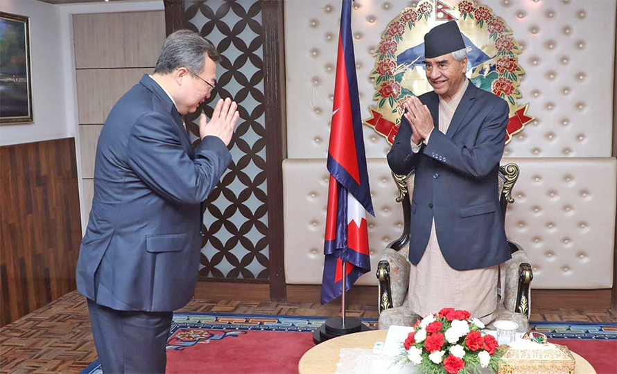 प्रधानमन्त्री देउवा र सीपीसीका विदेश विभाग प्रमुख बिच भेटवार्ता