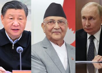 ओलीले किम, सी, पुटिनसँग बसेर सैन्य परेड हेर्ने