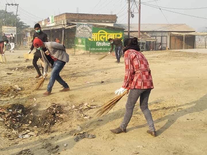 हातेमालोका विराटनगरबाहिरका शाखाले थाले सरसफाई अभियान