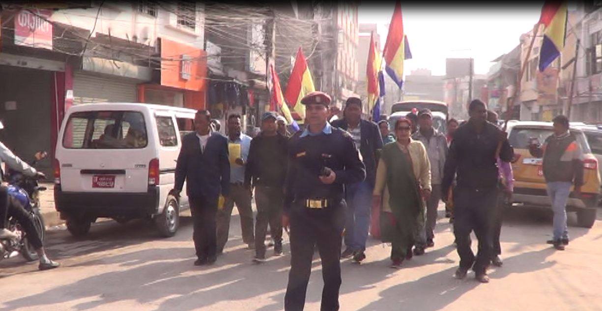 हिन्दु राष्ट्र घोषणाको माग गर्दै विराटनगरमा जुलुस