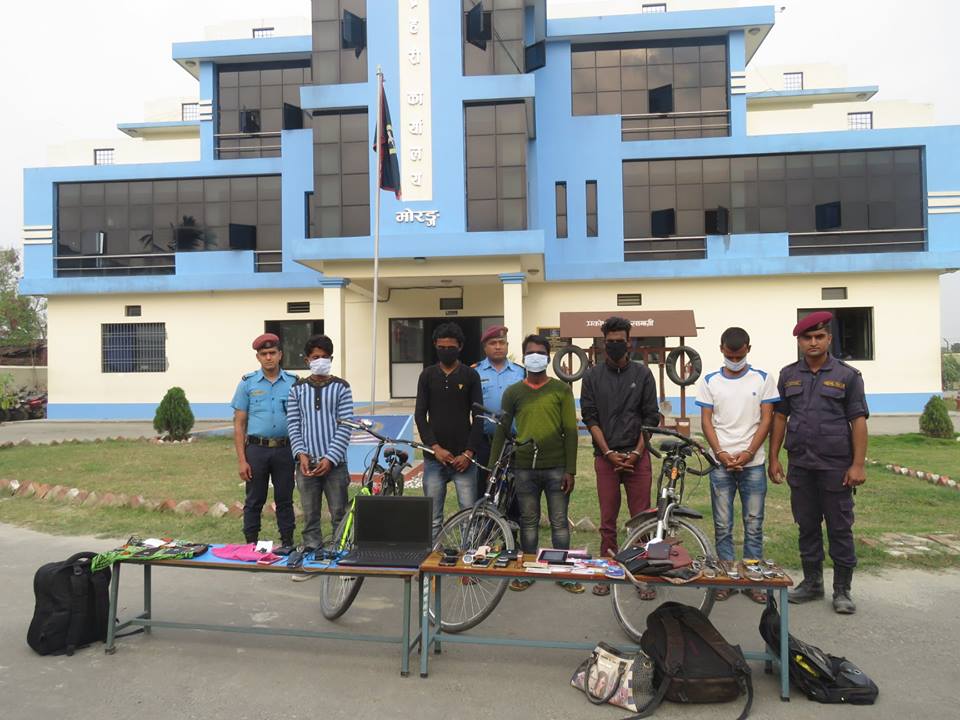 विराटनगरको विभिन्न स्थानबाट चोरी गर्ने १ भारतीयसहित ५ जना पक्राउ