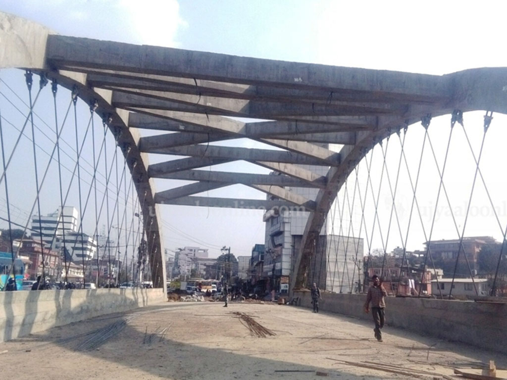 नेपालकै पहिलो ‘नेटवर्क आर्क पुल’को निर्माण अन्तिम चरणमा