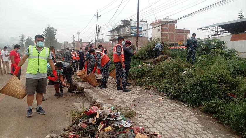 काठमाडौंको सफाई अभियान १०१ औं दिन पुग्यो