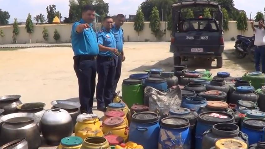 विराटनगरको बखरीबाट ४ हजार लिटर मदिरा बरामद