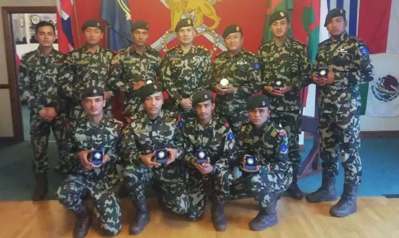 ३४ देश सहभागी सैनिक अभ्यासमा नेपाली सेनालाई स्वर्ण पदक