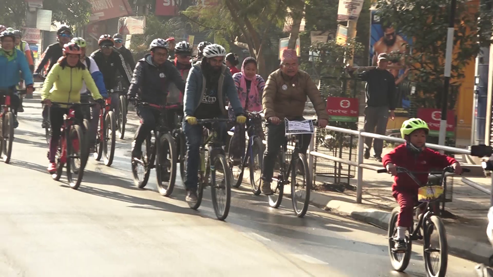 ललितपुरको कुपन्डोलदेखि मंगलबजारसम्म साइकल लेन