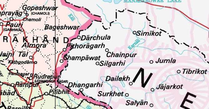 भारतद्वारा दोस्रो पटक काली नदी शब्द मेटेर पहिलेकै नक्सा सार्वजनिक