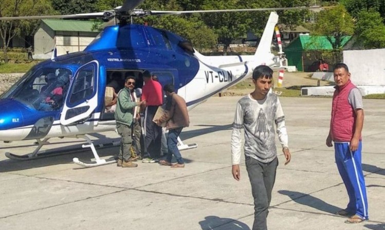 भारतद्वारा अतिक्रमीत नेपाली भूमि गुञ्जीमा हेलिकोप्टरबाट खाद्यान्न ढुवानी