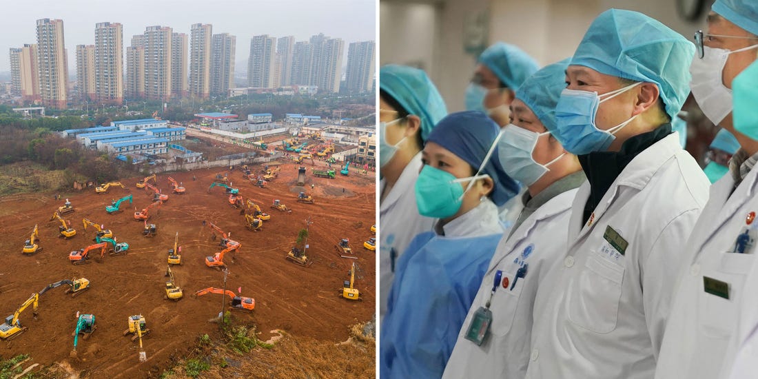 कोरोना भाइरस संक्रमितको उपचारका लागि रातारात अस्पताल बनाउँदै चीन