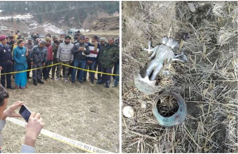 तीन वर्षअघि हराएको चन्दननाथ मन्दिरको दत्तात्रेयको चाँदीको मूर्ति फेला