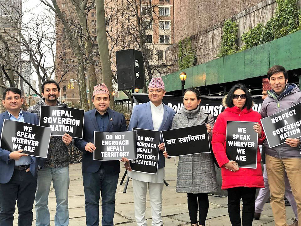 अतिक्रमित भूभाग फिर्ता हुनुपर्ने मागसहित अमेरिकामा प्रदर्शन