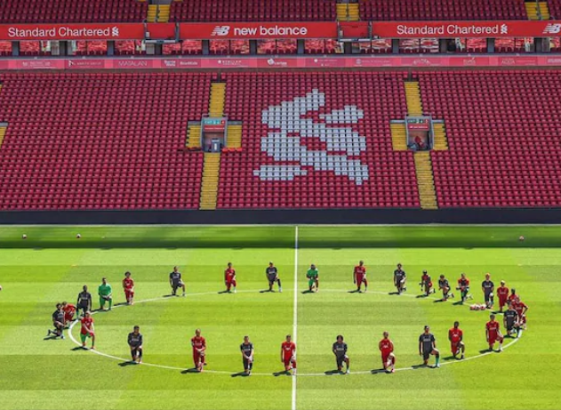 अमेरिकी अश्वेत नागरिक फ्लोइड हत्या प्रकरणमा लिभरपुलका खेलाडीहरूद्वारा विरोध