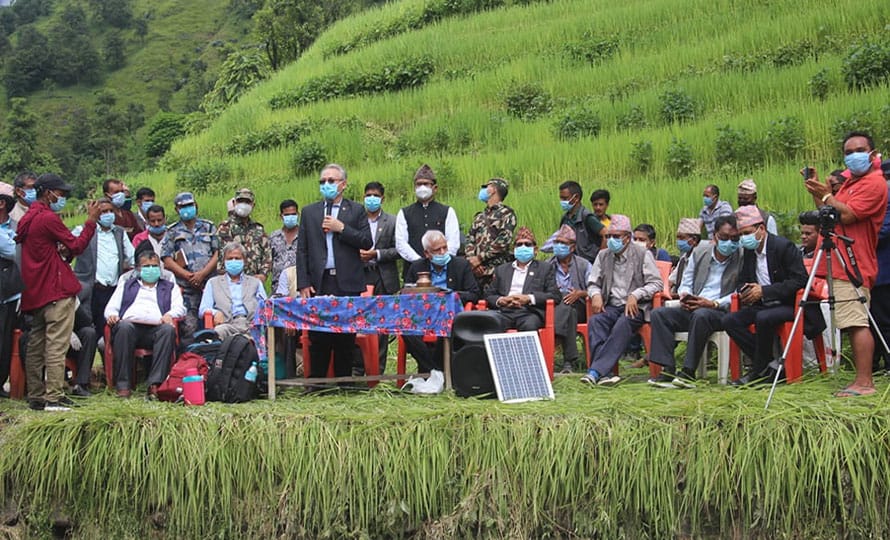 गृहमन्त्रीको सचिवालयले भन्याे- धानबाली कुल्चिएर कार्यक्रम गरिएको होइन