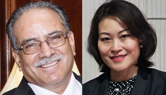 प्रचण्डलाई भेटन् राजदूत यान्छी खुमलटार पुगिन्