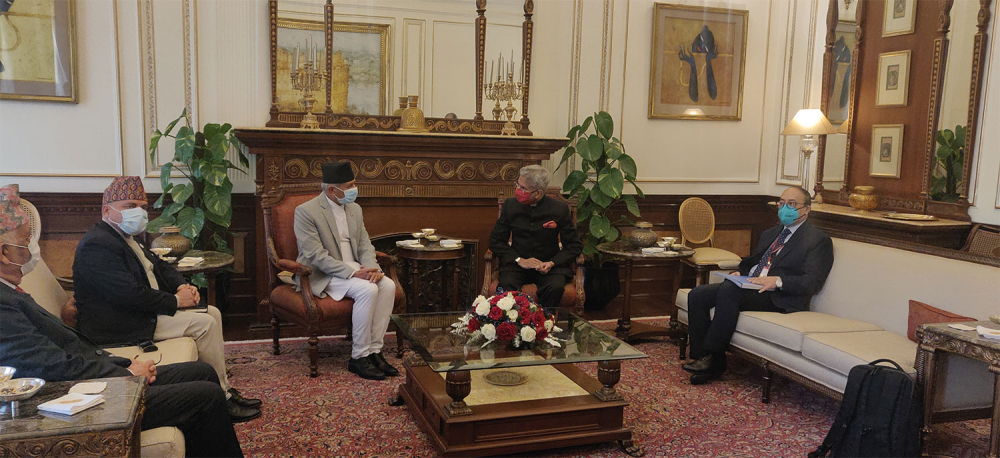 हैदरावाद हाउसमा ज्ञवाली र जयश‌ंकरबीच भेटवार्ता सुरु