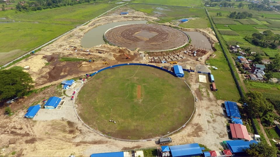उधारैमा जारी छ गौतमबुद्ध अन्तर्राष्ट्रिय क्रिकेट रंगशालाको निर्माण