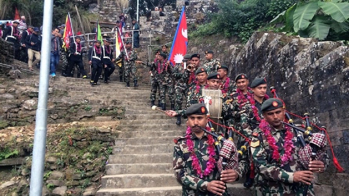 ‘एकीकरण पदमार्ग’मा नेपाली सेनाको पदयात्रा