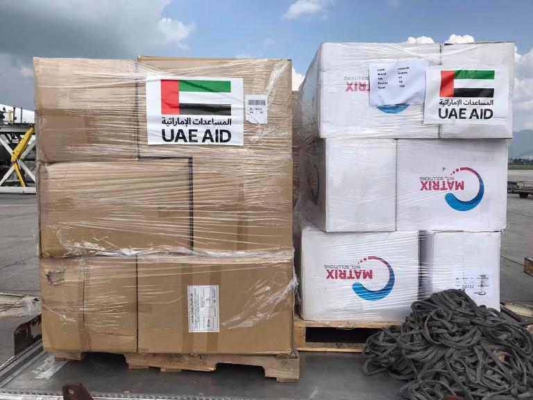 यूएई सरकारले विशेष विमानमार्फत पठाएको १५० भेन्टिलेटरसहित स्वास्थ्य सामग्री काठमाण्डौ पुग्यो