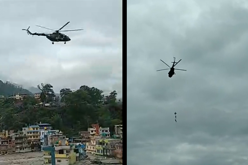 मेलम्चीको होटेलमा फसेका दुईजनाको सेनाको हेलिकप्टरबाट उद्धार