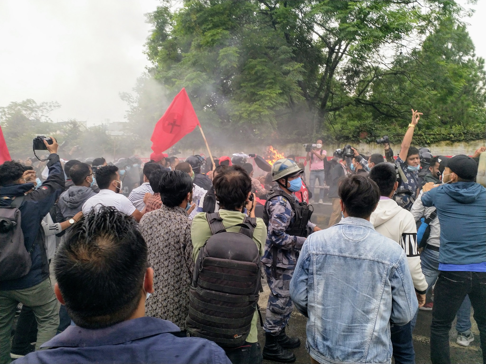 सरकारविरुद्ध प्रदर्शनीमार्गमा विद्यार्थी संगठनको प्रर्दशन