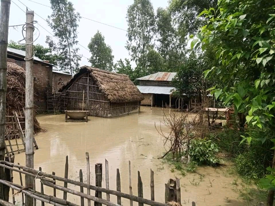 जिता नदीको बाढीले सप्तरीमा झन्डै दुई सय घर डुबानमा