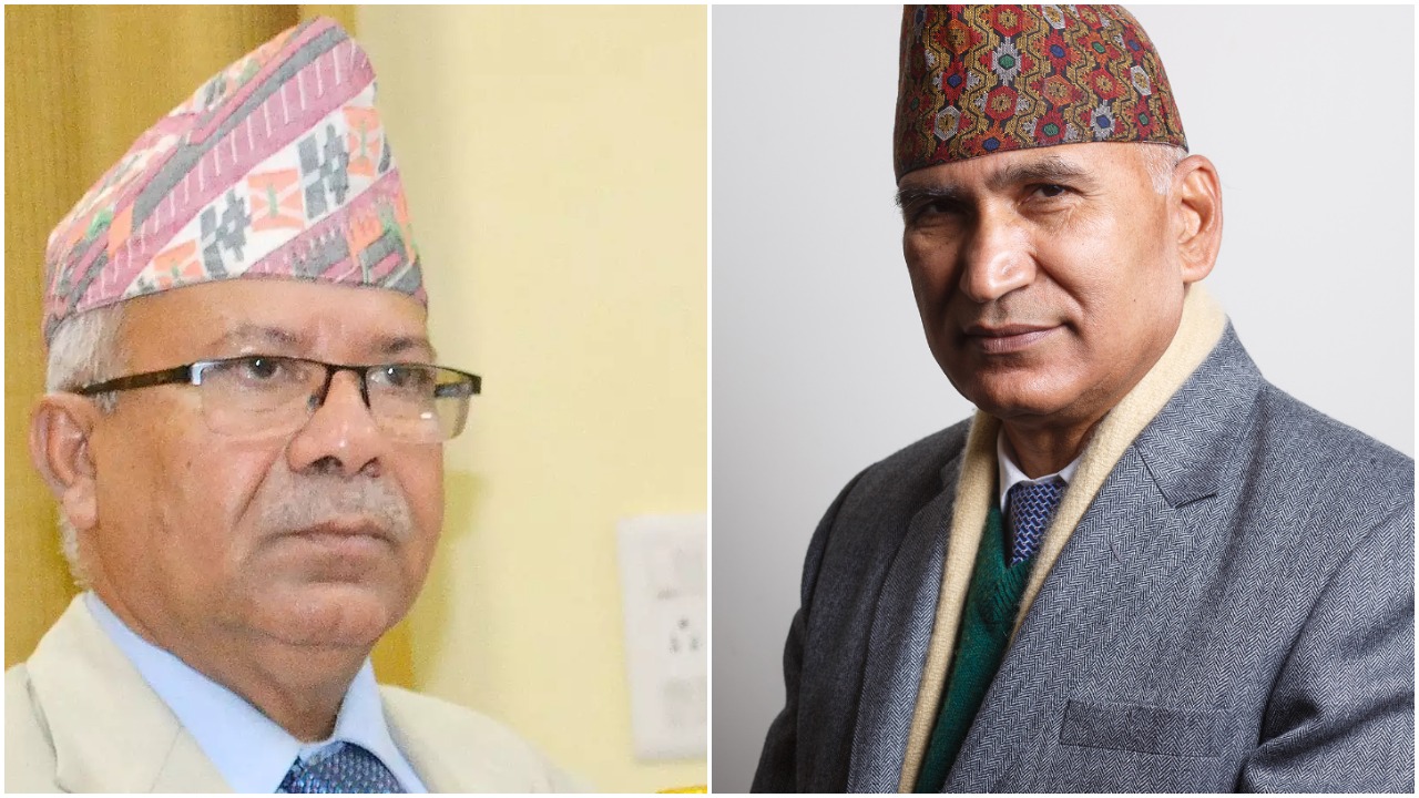 माधव नेपाललाई भेट्न विष्णु पौडेल पुगे कोटेश्वर