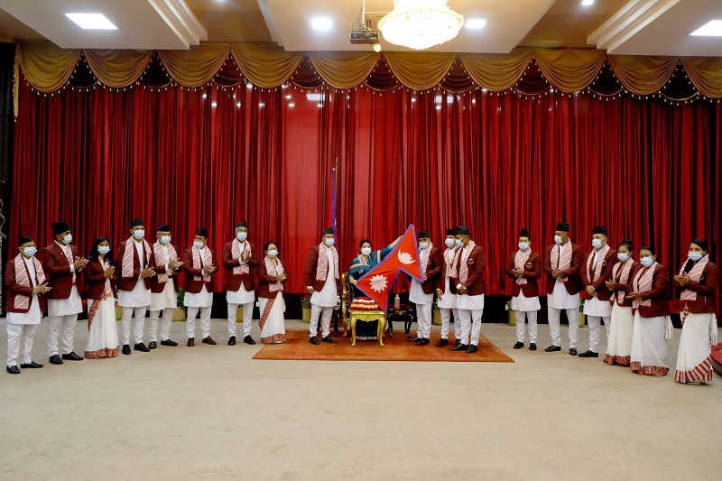 टोकियो ओलम्पिकमा सहभागी हुने नेपाली टोलीलाई राष्ट्रपतिद्वारा बिदाइ