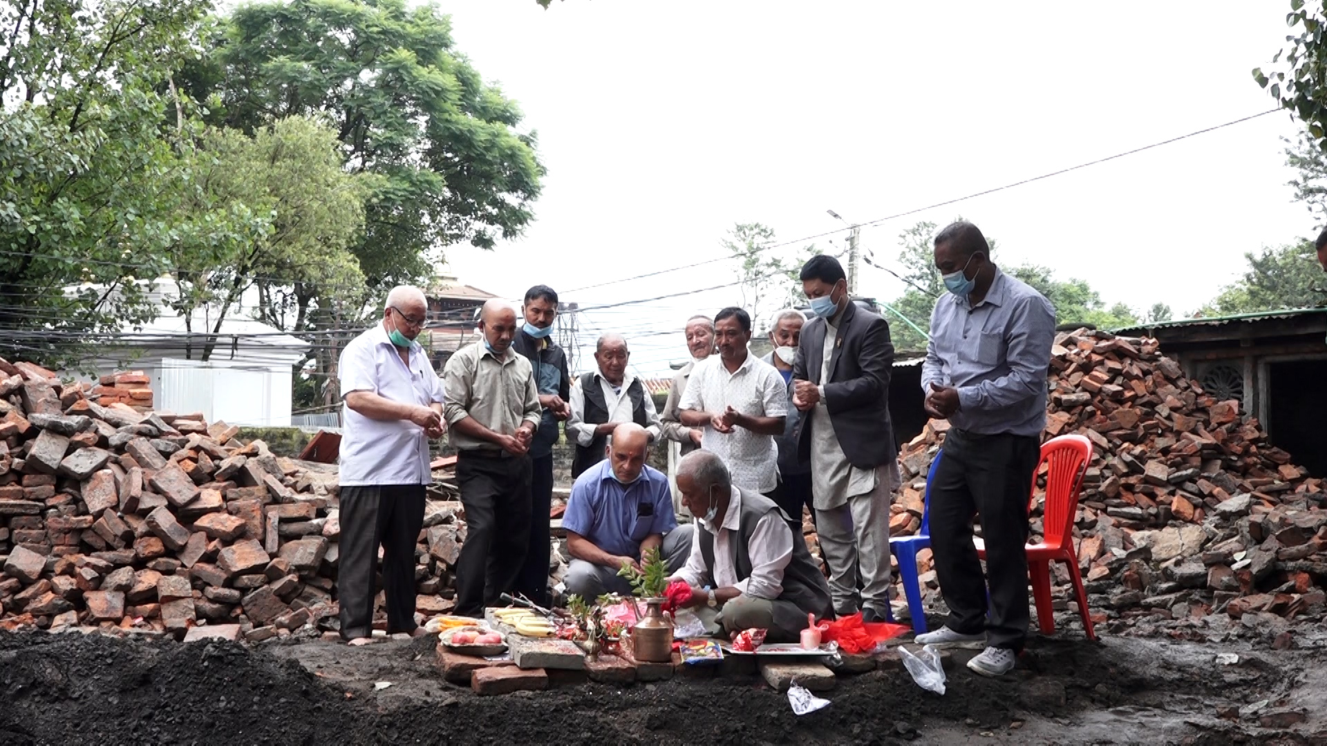 भूकम्पले क्षतिग्रस्त पचली भैरव परिसरको पाटीको पुनर्निर्माण सुरु