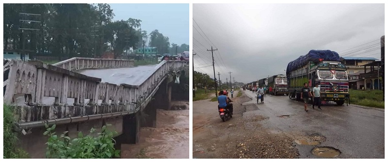 मुख्य राजमार्गका ठाउँ-ठाउँमा पहिरो