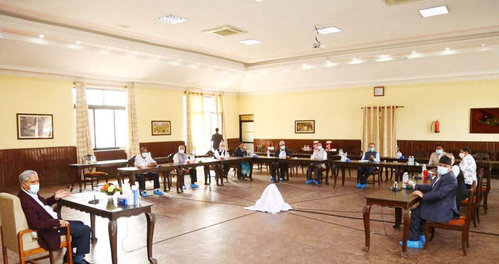 बालुवाटारमा सत्ता गठबन्धनको बैठक : साझा न्यूनतम कार्यक्रममाथि छलफल