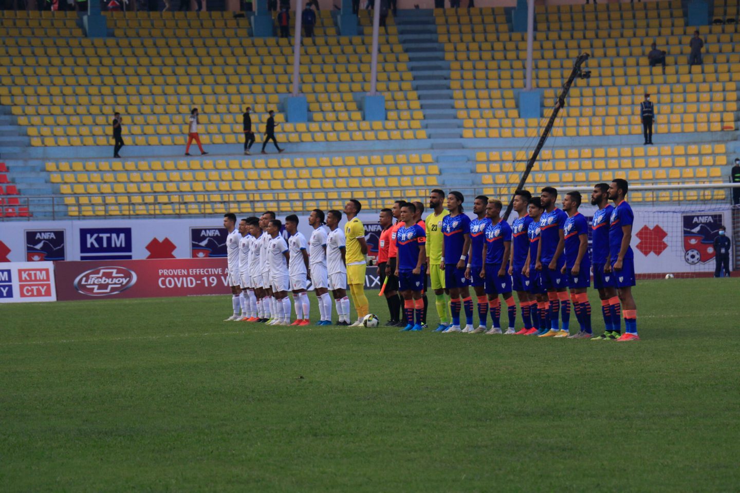 नेपाल-भारत मैत्रीपूर्ण फुटबल : पहिलो हाफ गोलरहित बराबरी