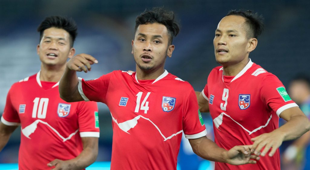 भारतविरुद्ध अन्जन बिष्टकाे गाेल