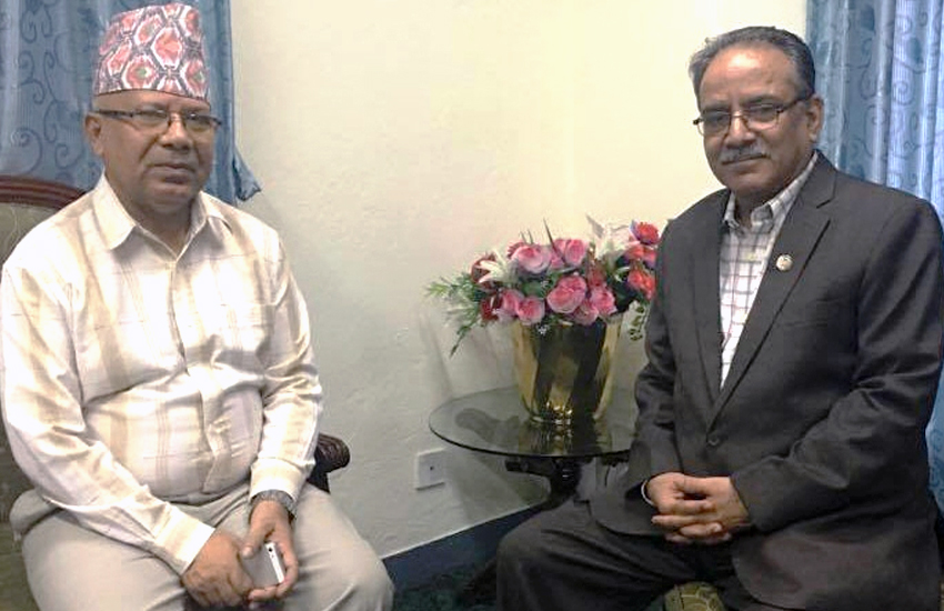 प्रचण्ड र नेपालबीच कोटेश्वरमा भेटवार्ता