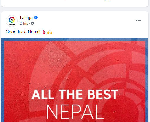 ला लिगाले नेपाललाई दियो साफको शुभकामना