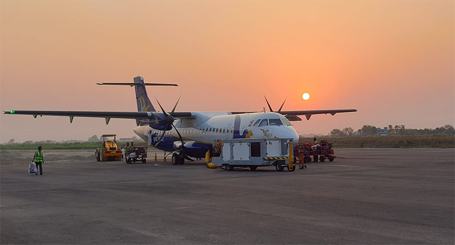 नेपालगन्ज विमानस्थलमा बुद्ध एयरको जहाज स्यालसँग ठोक्कियो