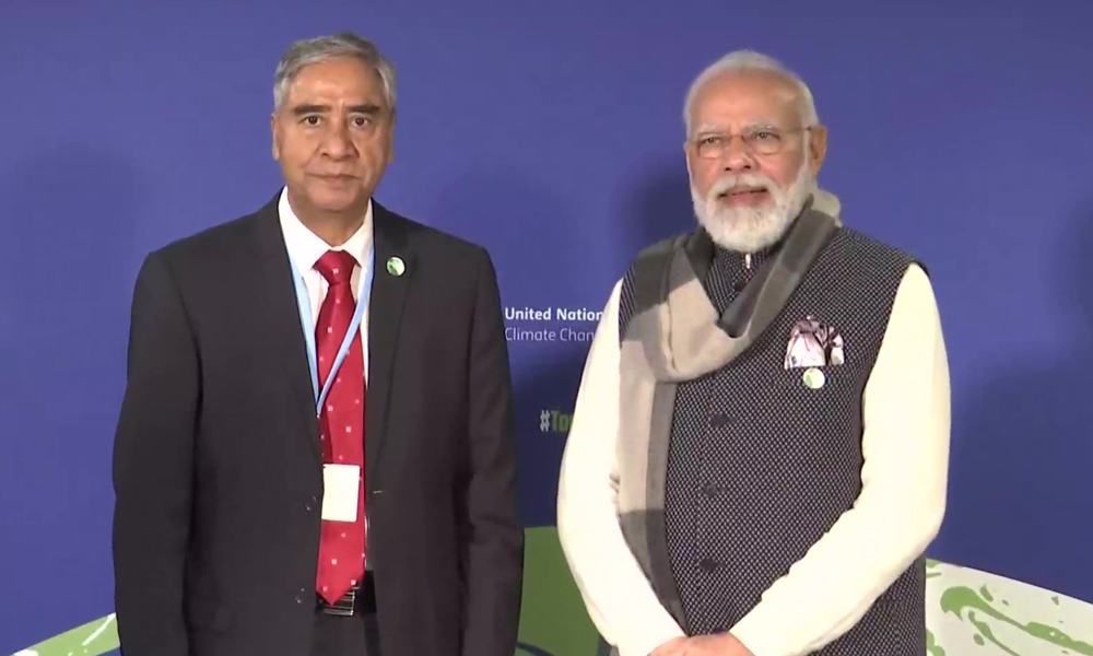 प्रधानमन्त्री देउवा र मोदीबीच ग्लास्गोमा भेटवार्ता