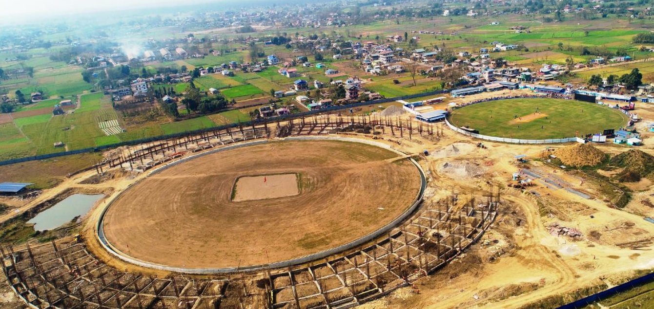 निर्माणाधिन गौतमबुद्ध अन्तर्राष्ट्रिय क्रिकेट रंशालाको लाइन काटियो