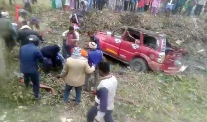 रौतहटमा भारतीय कार दुर्घटना हुँदा चार जनाको मृत्‍यु