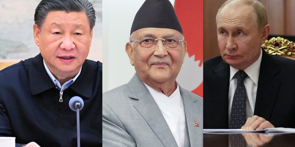 ओलीले किम, सी, पुटिनसँग बसेर सैन्य परेड हेर्ने