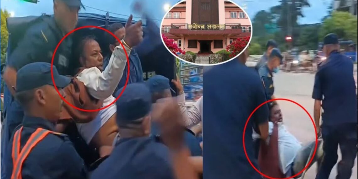 अदालतको आदेश विरुद्ध उत्रिएका मनिषलाई झ्यानाकुल्टुङ गर्दै पक्राउ