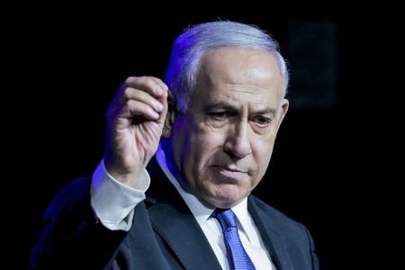 Israeli Prime Minister Benjamin Netanyahu speaks during a Health Ministry-organised appreciation ceremony for health system personnel and partner agencies for their contribution against the COVID-19 coronavirus pandemic, in Jerusalem on June 6, 2021. (Photo by Menahem KAHANA / AFP)