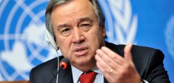 Antonio Guterres, United Nations High Commissioner for Refugees speaks during a press conference at the Launch of the Regional Flash Appeal Following recent events in Libyan Arab Jamahiri