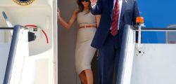 U.S. President Donald Trump and First Lady Melania Trump arrive aboard Air Force One, for their first official visit to Britain, at Stansted Airport, Britain, July 12, 2018. REUTERS/Henry Nicholls - RC13C4AADEE0